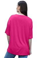 LEOTUDE Cottonblend Half Sleeve Oversized T-Shirts for Women - Image 3