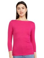 Marks & Spencer Cotton Mix Plain Boat Neck Top - Image 2