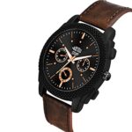 SWADESI STUFF Black Dial Brown Leather Strap Stylish Analog Watch for Men - Image 4
