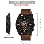 SWADESI STUFF Black Dial Brown Leather Strap Stylish Analog Watch for Men - Image 3