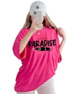 LEOTUDE Cottonblend Half Sleeve Oversized T-Shirts for Women - Image 2