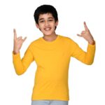 Nusyl Boys bio Washed Cotton Full Sleeve Solid Tshirt - Image 2