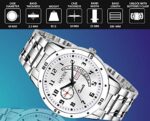 Matrix Blue, Black & Silver Dial, Day & Date Functioning, Stainless Steel Strap Analog Watch for Men & Women - Image 4