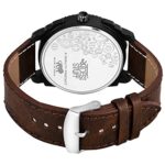 SWADESI STUFF Black Dial Brown Leather Strap Stylish Analog Watch for Men - Image 5