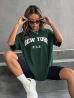 London Hills Women Printed Round Neck Oversized T-Shirt | Loose Fit Drop Shoulder T-Shirt Pack of 3 - Image 5
