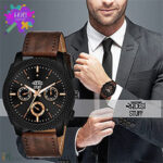 SWADESI STUFF Black Dial Brown Leather Strap Stylish Analog Watch for Men - Image 7