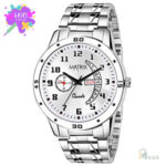 Matrix Blue, Black & Silver Dial, Day & Date Functioning, Stainless Steel Strap Analog Watch for Men & Women - Image 8